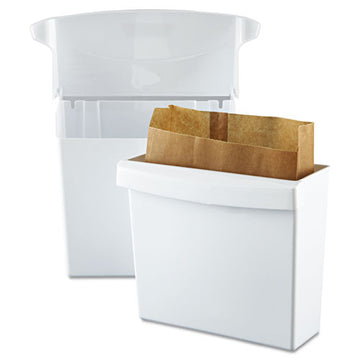 Rubbermaid® Commercial Sanitary Napkin Receptacle With Rigid Liner, Rectangular, Plastic, White freeshipping - TVN Wholesale